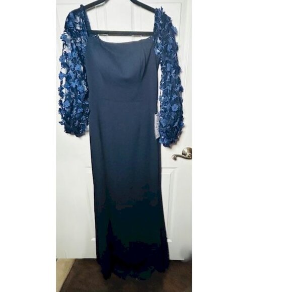 Eliza J Off the Shoulder 3D Floral Sleeve Maxi Dress Size 4 NEW - Picture 6 of 12